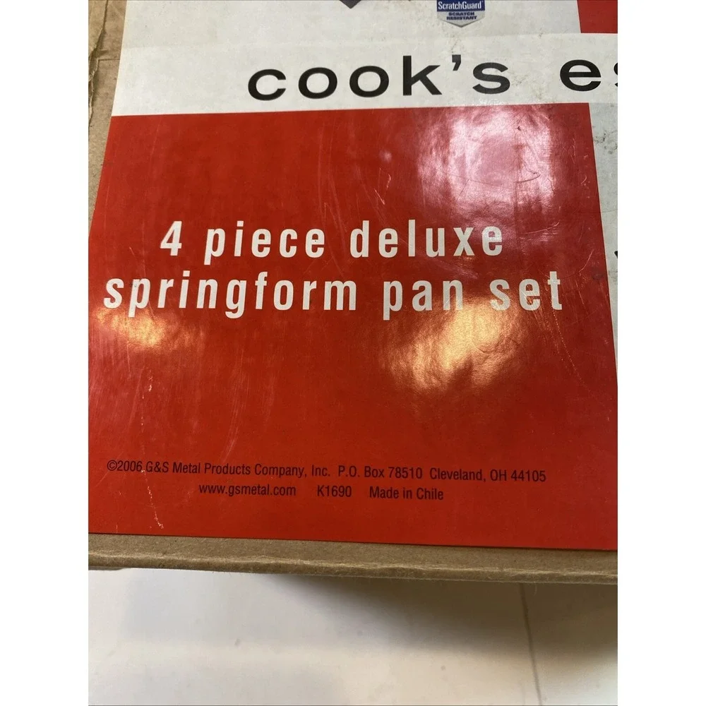Cook's Essentials Deluxe Springform 4 Piece Set‎ Bakeware Teflon New